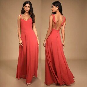Lulu's Elegant Dusty rose Maxi Dress